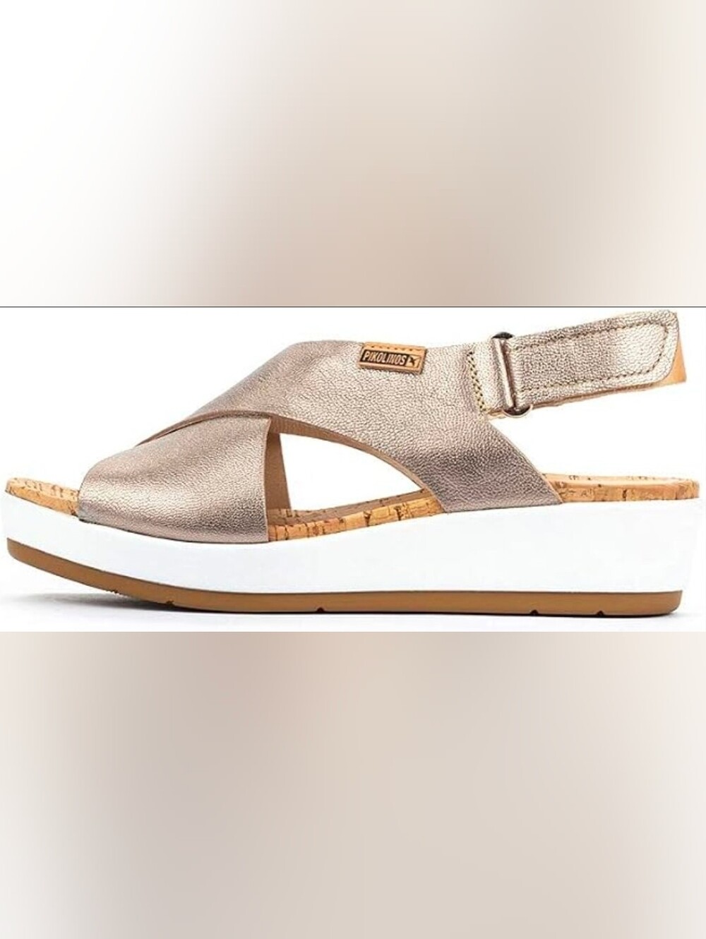 PIKOLINOS Mykonos Metallic Rose Gold Platform Slingback Sandal Size 40